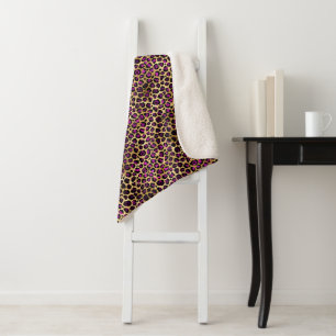 Design der lila und Gold Leopard-Serie 4 Sherpadecke