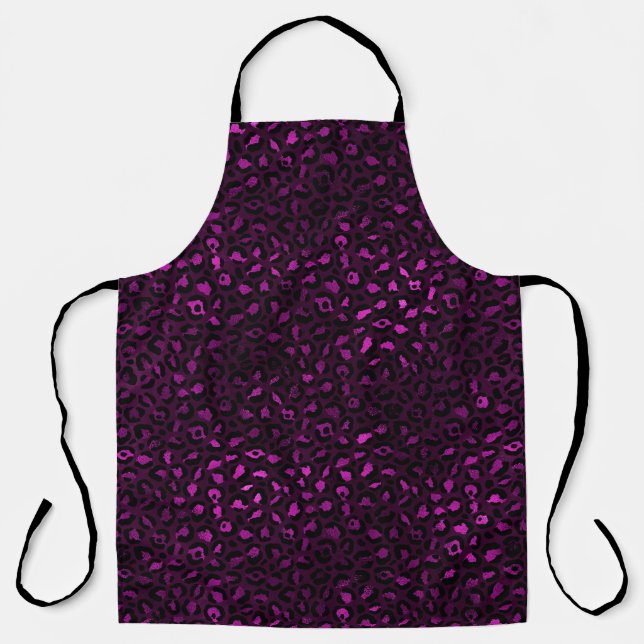 Design der lila und Gold Leopard-Serie 5 Schürze (Vorderseite)