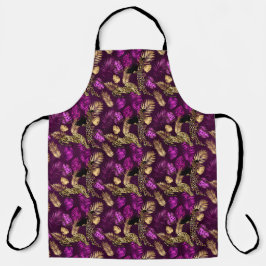 Design der lila und Gold Leopard-Serie 8 Schürze