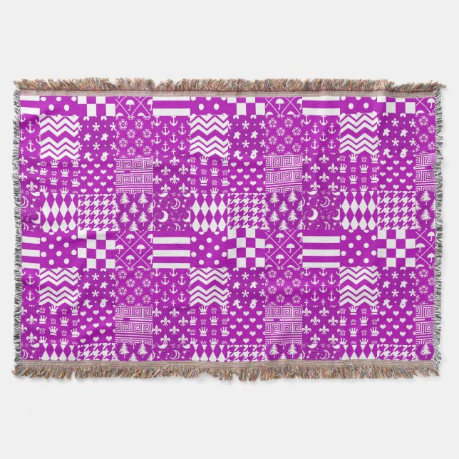 Design der lila, weiß gemischten Muster Decke (Vorderseite)