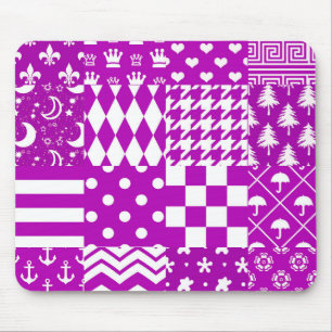 Design der lila, weiß gemischten Muster Mousepad