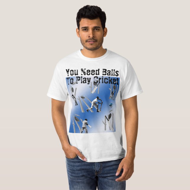 Design der lustigen Cricket-Spieler, T-Shirt (Vorne ganz)