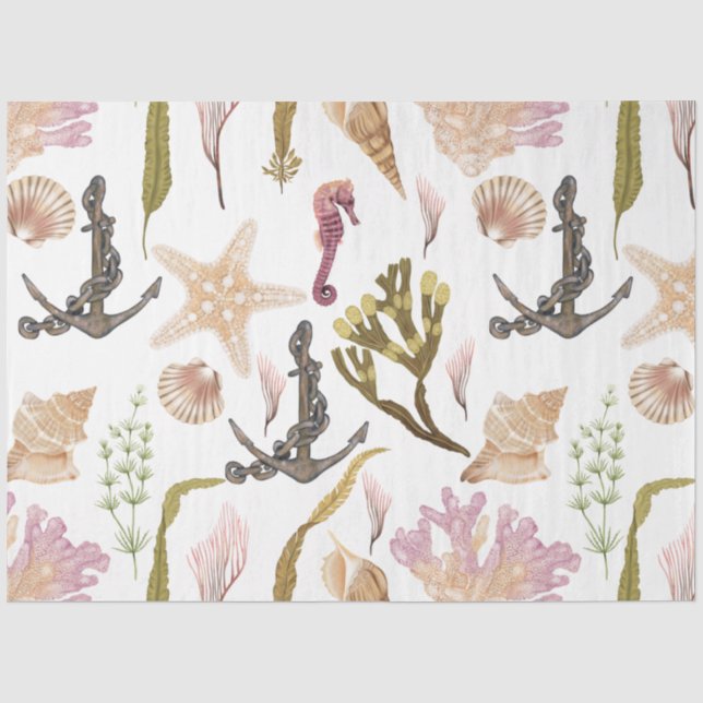 Design der maritimen Life-Serie 34 Gewebepapier Seidenpapier (Vorderseite)