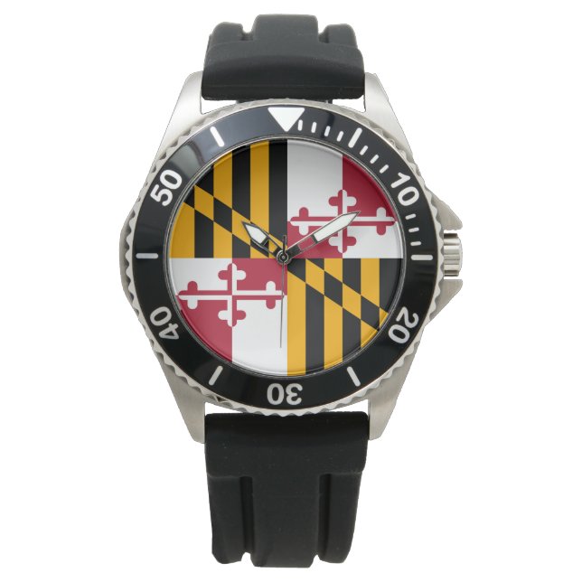 Design der Maryland-Staatsflagge Armbanduhr (Vorderseite)