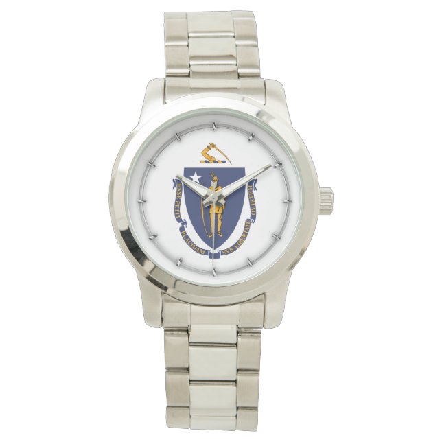 Design der Massachusetts-Staatsflagge Armbanduhr (Vorderseite)