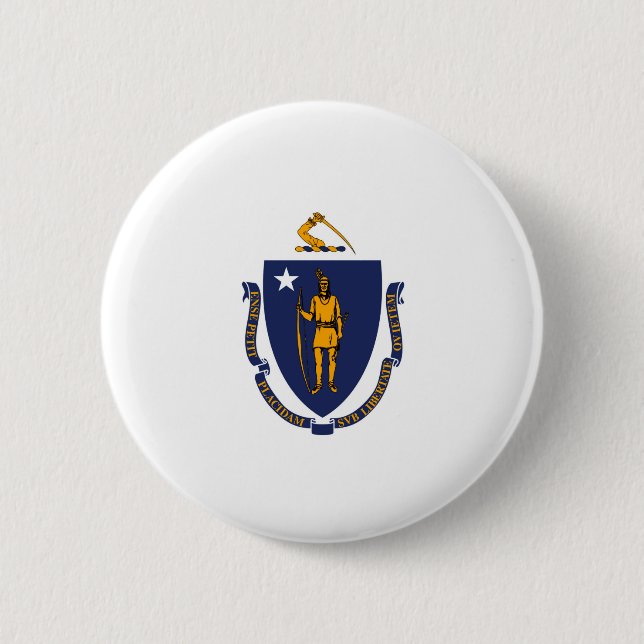 Design der Massachusetts-Staatsflagge Button (Vorderseite)