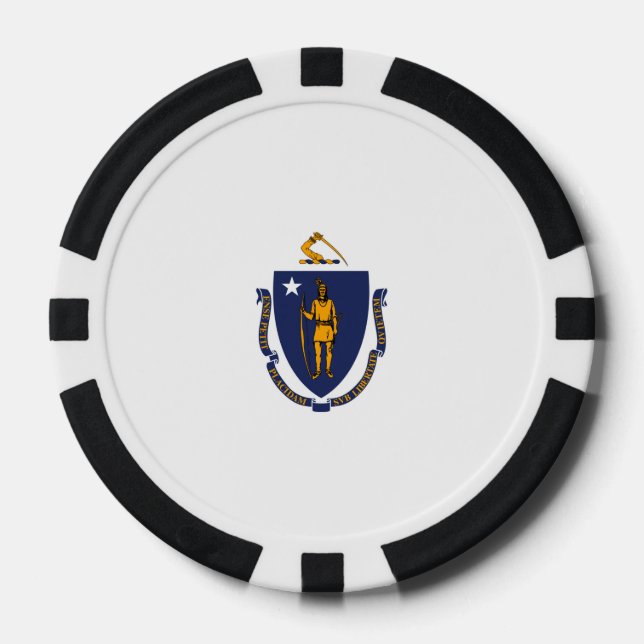 Design der Massachusetts-Staatsflagge Pokerchips (Vorderseite)