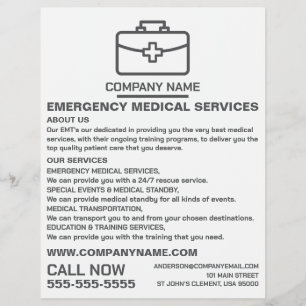 Design der medizinischen Beutel, EMT, paramedische Flyer