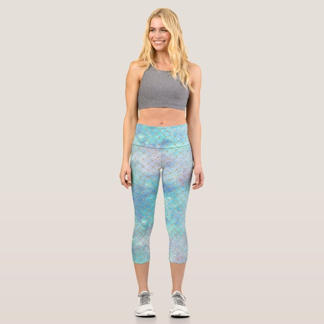 Design der Meerjungfrau-Galaxie-Serie 2 Capri Leggings (Vorderseite)