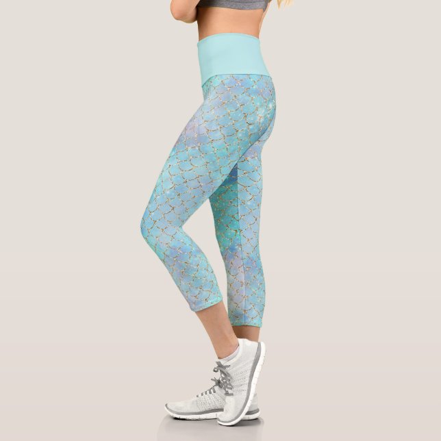 Design der Meerjungfrau-Galaxie-Serie 2 Capri Leggings (Links)
