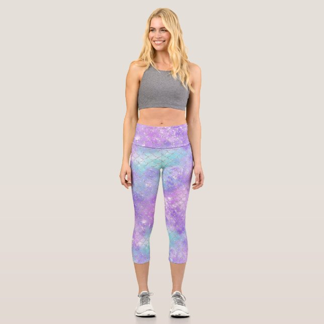 Design der Meerjungfrau-Galaxy-Serie 11 Capri Leggings (Vorderseite)