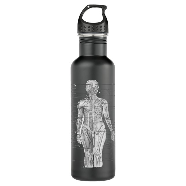 Design der menschlichen Muskelanatomie Edelstahlflasche (Vorderseite)