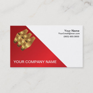 Design der Metallic Red and Gold Business Card Visitenkarte