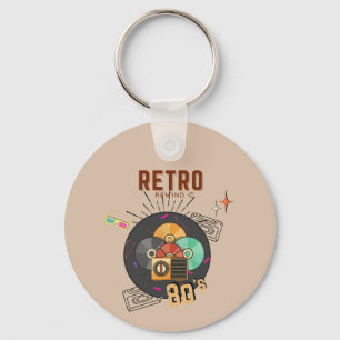Design der Musik-CD für Retro 80er/90s Schlüsselanhänger