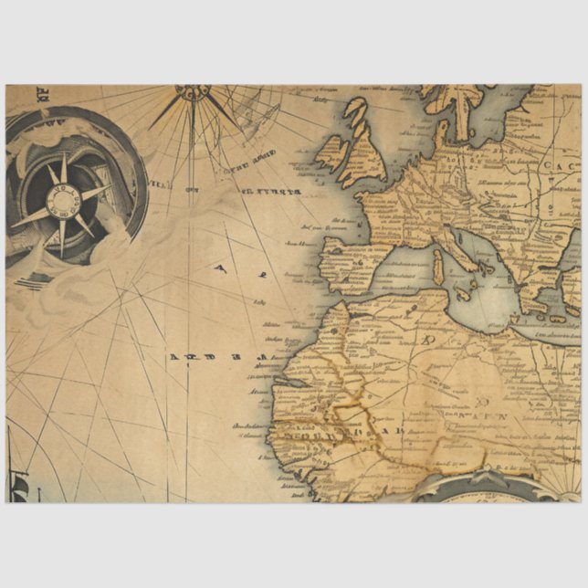 Design der Nautic Map Serie 6 Seidenpapier (Vorderseite)