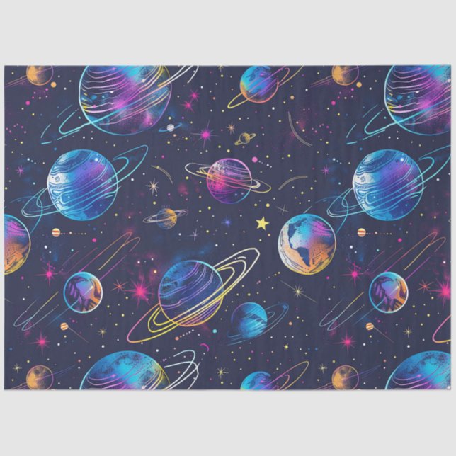 Design der Neon Cosmos-Serie 9 Seidenpapier (Vorderseite)