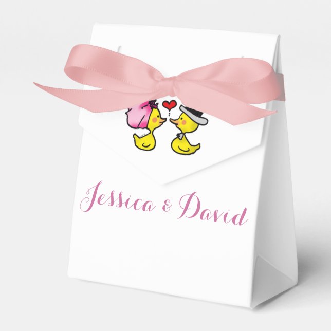 Design der niedlichen Duck-Gastgeschenk Hochzeit Geschenkschachtel (Vorderseite)