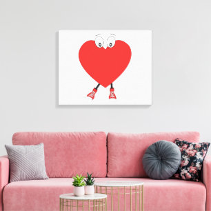 Design der Niedlichen Liebe in der Herzform Leinwanddruck