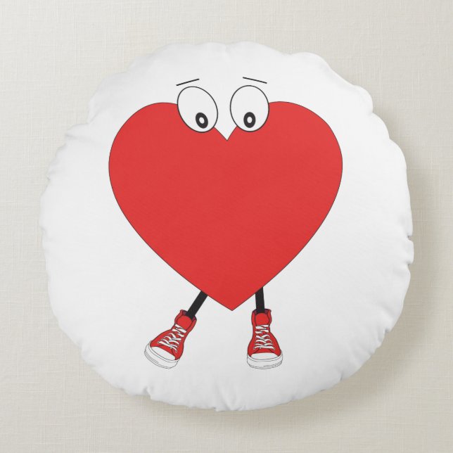 Design der Niedlichen Liebe in der Herzform Rundes Kissen (Vorderseite)