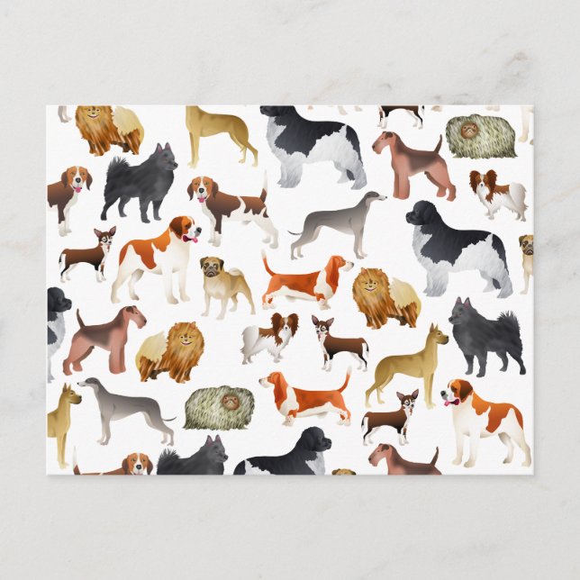Design der niedlichen Pedigree-Dog-Hintergrundbild Postkarte (Vorderseite)