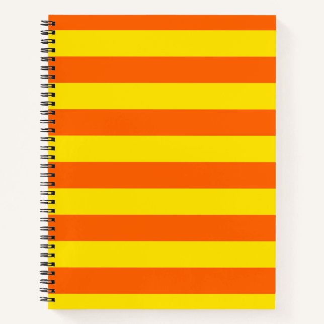 Design der orangen und gelben Streifen Notizbuch (Vorderseite)