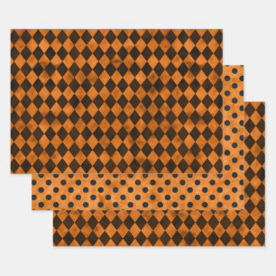Design der Orangenschalen und Sonnenblumen-Serie 1 Geschenkpapier Set