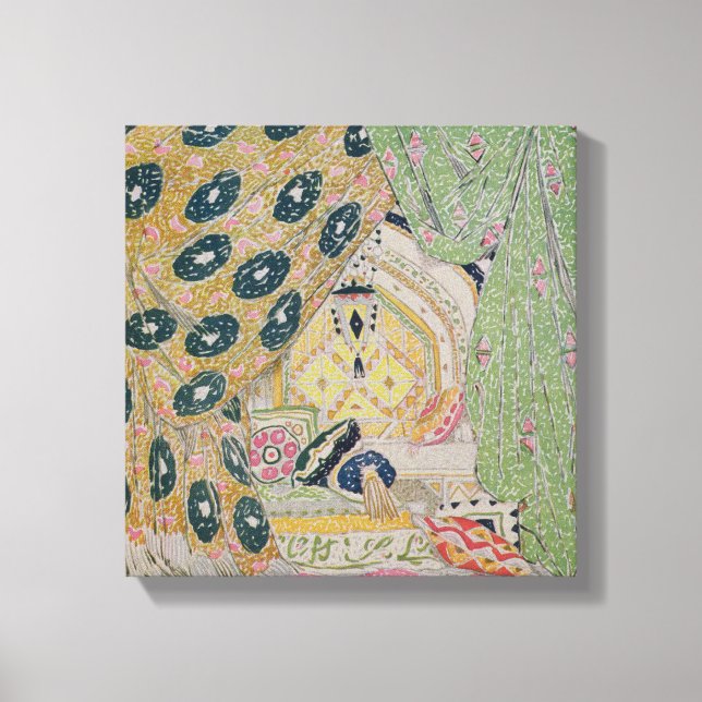 Design der orientalischen Landschaft (Farbe litho) Leinwanddruck (Vorderseite)