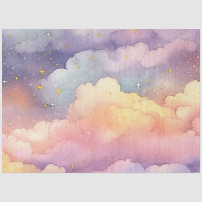 Design der pastellfarbenen Cloud-Serie 6 Seidenpapier (Vorderseite)