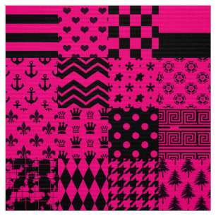 Design der Patchwork-Muster in rosa Schwarz Stoff