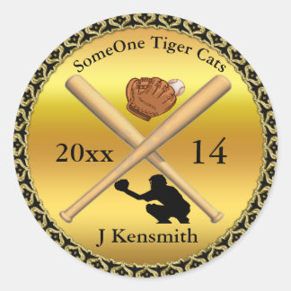 Design der personalisierten Baseball Champions Lea Runder Aufkleber