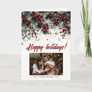Design der personalisierten Happy Holidays Card Karte