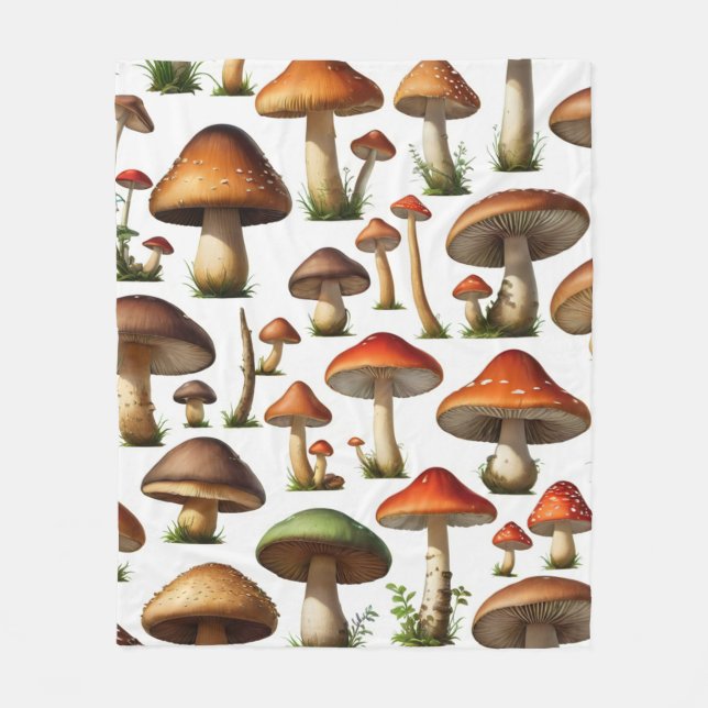 Design der Pilzkollektion Fleecedecke (Vorderseite)