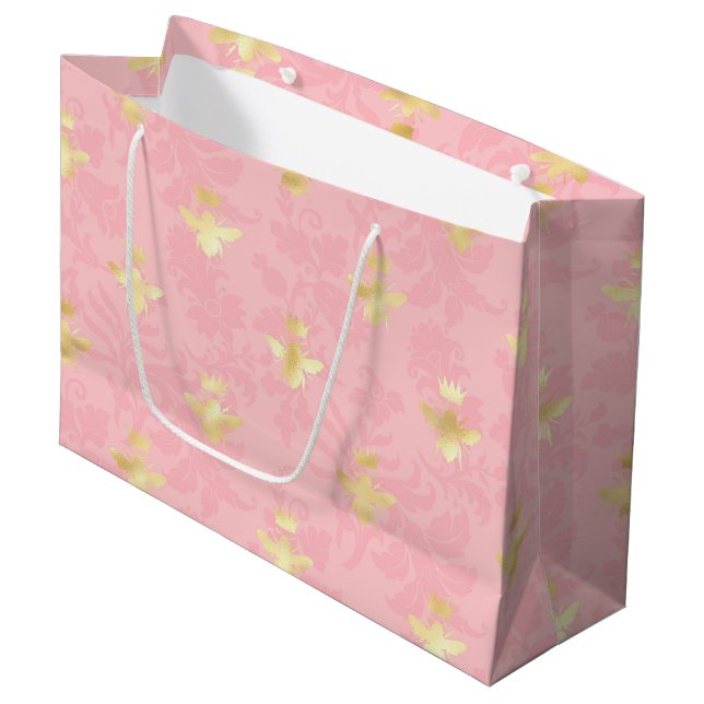 Design der Princess-Bienenreihe #4 Große Geschenktüte (Vorderseite Schrägansicht)
