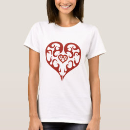 Design der Red Blazing Heart Kontur T-Shirt