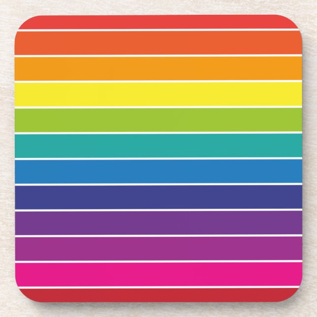 Design der Regenbogenfarben Getränkeuntersetzer (Vorderseite)