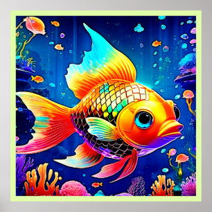 Design der Regenbogenozeanfische Poster