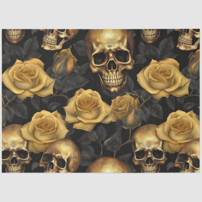 Design der Reihe Skull und Rose 2 Seidenpapier (Vorderseite)