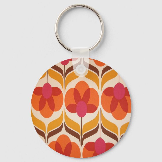 Design der Retro-Blume Schlüsselanhänger (Vorderseite)