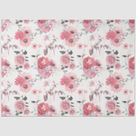 Design der rosa Blumenreihe 7 Seidenpapier