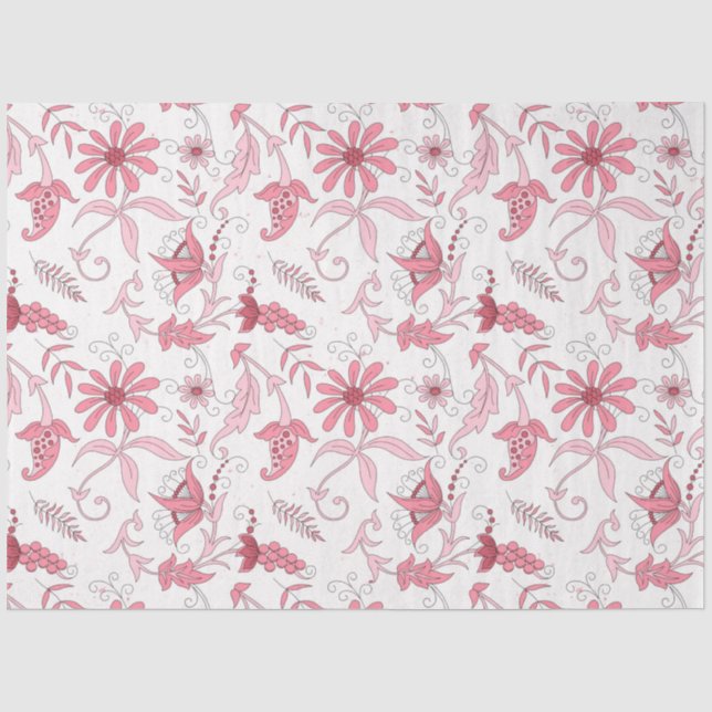 Design der rosa Blumenserie 4 Seidenpapier (Vorderseite)