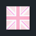 Design der rosa Buchse/Flag-Platine Leinwanddruck<br><div class="desc">Gewerkschaft Flag (auch bekannt als Union Jack),  britische Flagge in einem quadratischen Design und rosa Farbe-Weg.</div>