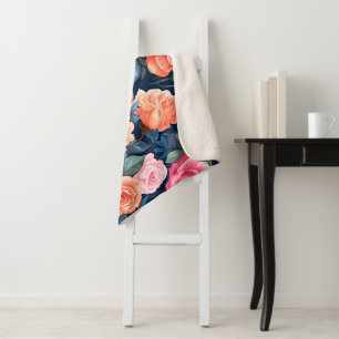 Design der rosa orangefarbenen Rose Sherpadecke