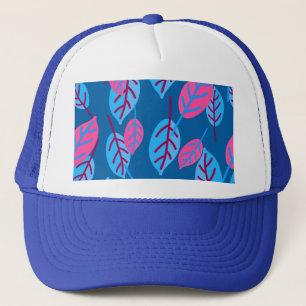 Design der rosa und blauen Blätter Truckerkappe