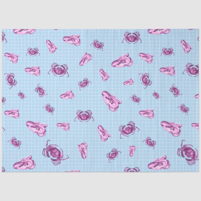 Design der rosa und blauen Wassermotorenreihe 15 Seidenpapier (Vorderseite)