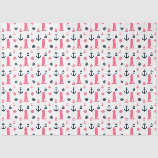 Design der rosa und der nautischen Serie 3 Seidenpapier (Vorderseite)