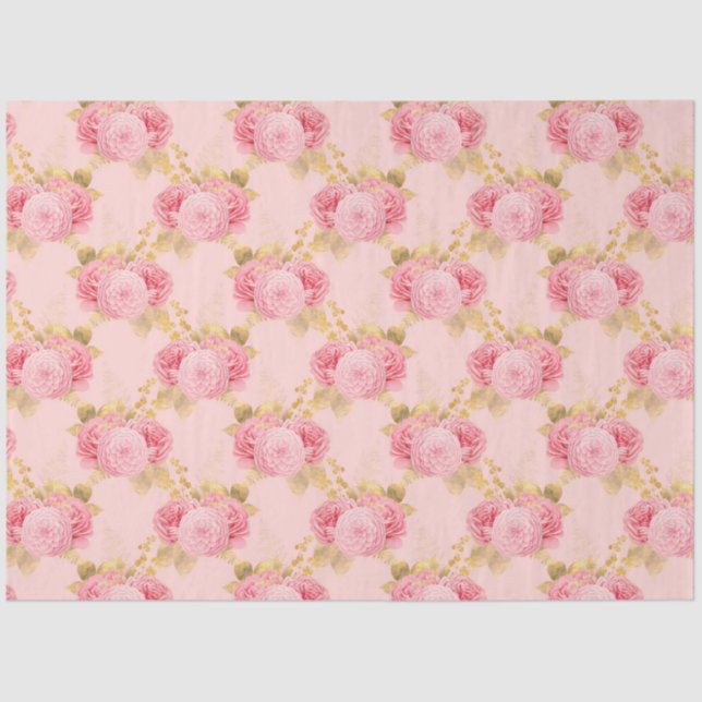 Design der rosa und goldenen Reihe 4 Seidenpapier (Vorderseite)