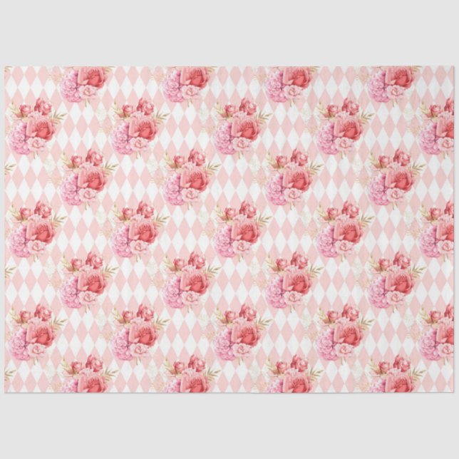 Design der rosa und goldenen Serie 14 Seidenpapier (Vorderseite)