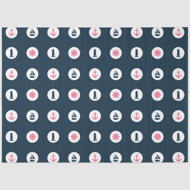 Design der rosa und schifffahrts-schienengebundene seidenpapier (Vorderseite)