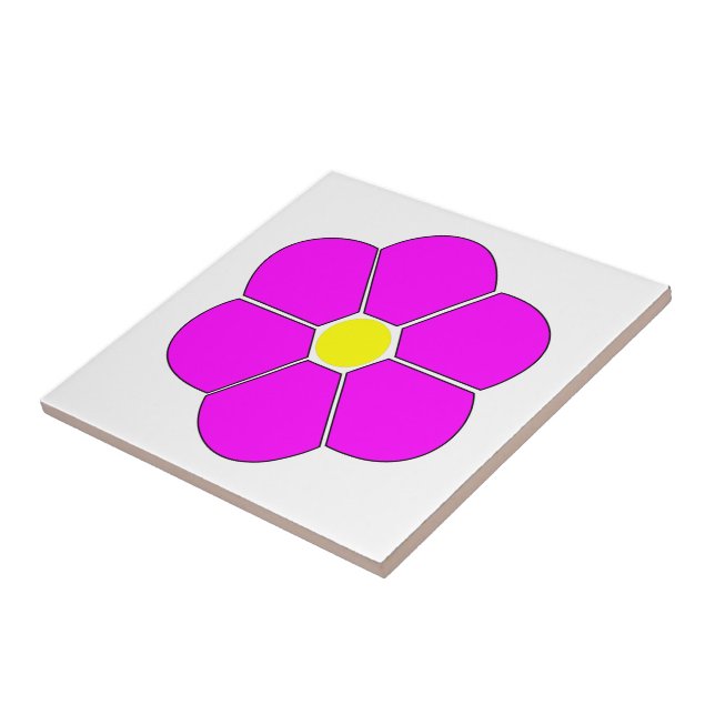 Design der rosafarbenen Blume Fliese (Seite)