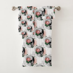 Design der rosafarbenen Blumenschäume 2 Badhandtuch Set